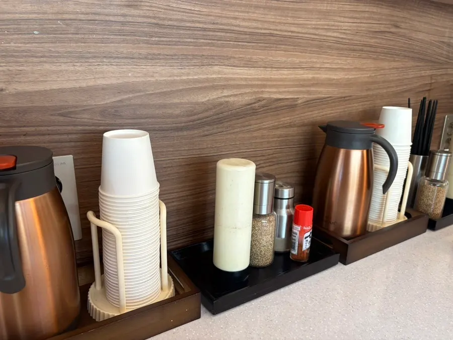Sauce containers set on the table as the basic table setting