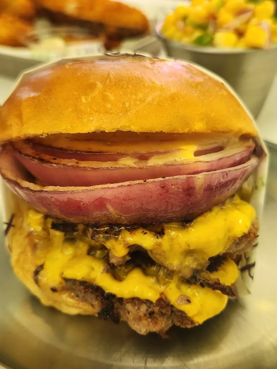 Double cheese burger menu