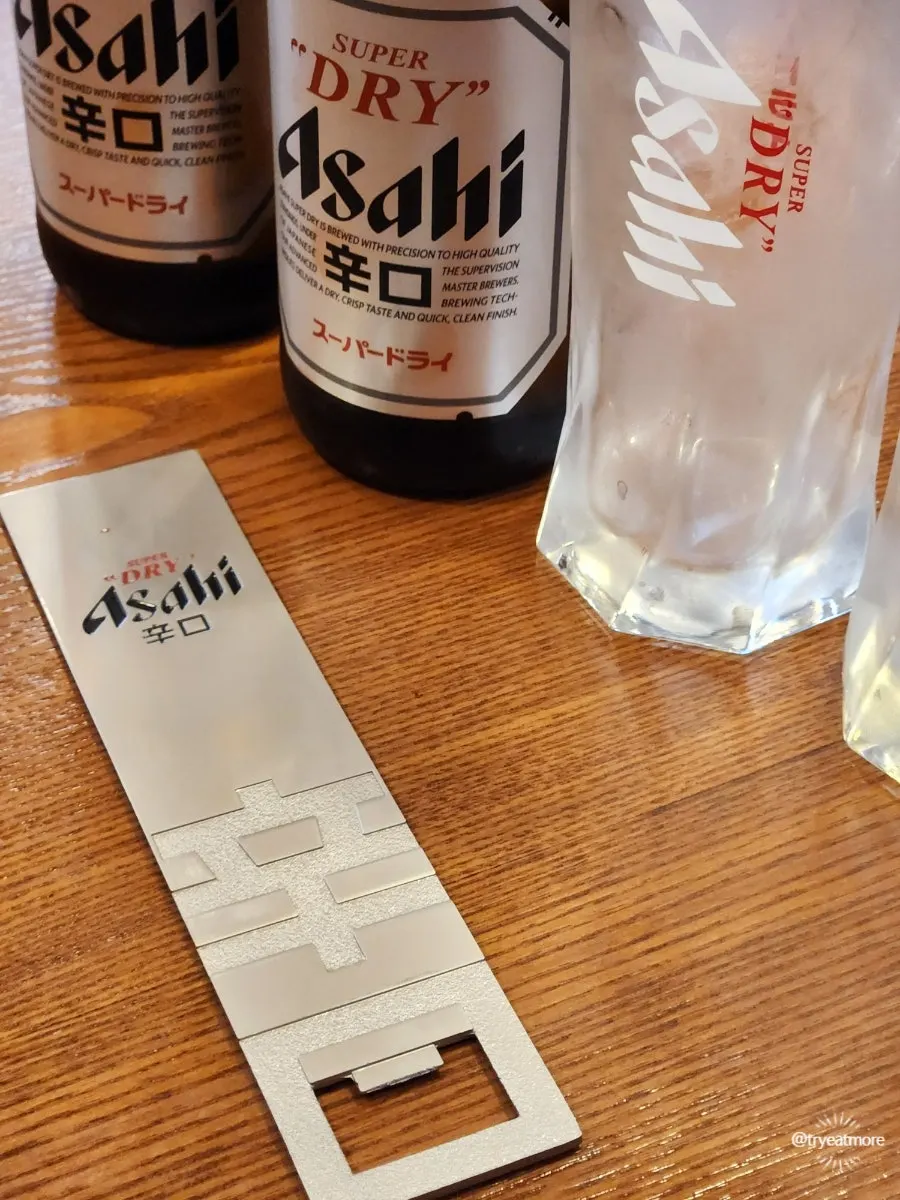Small bottle of Asahi beer
