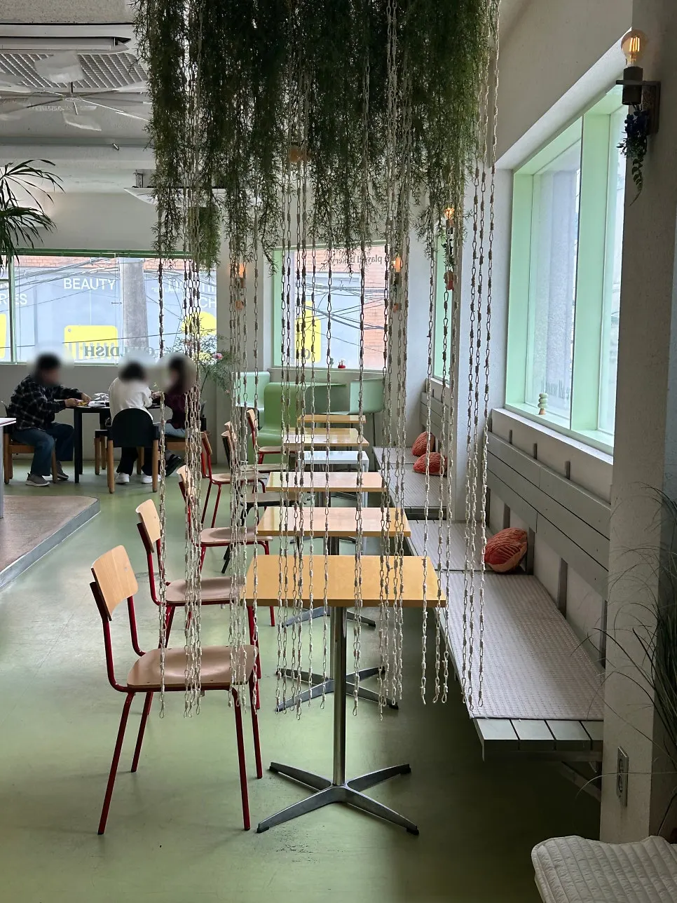 Interior seating on Childish's 2nd floor