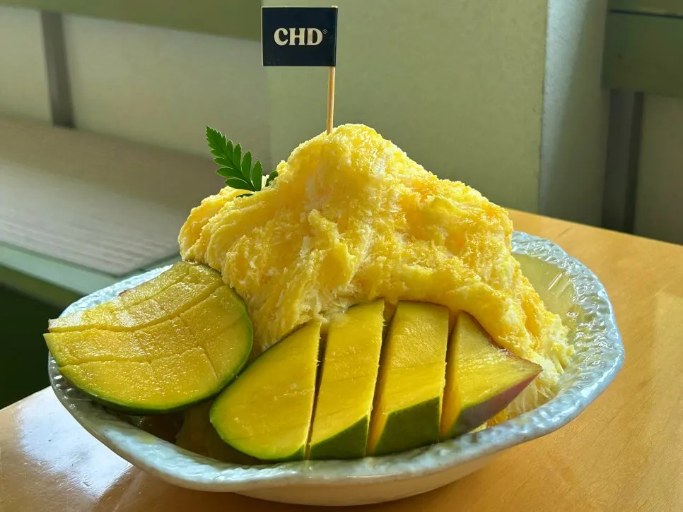 A bowl of Taiwanese-style mango bingsu at Childish