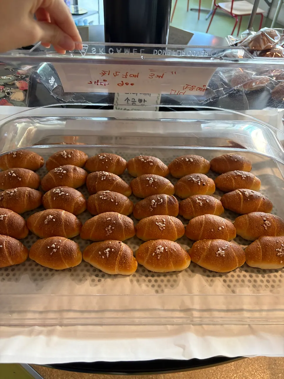 Menu board for salted taiyaki at Childish