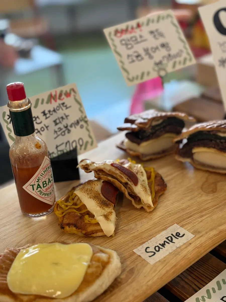 Menu sign for salted taiyaki