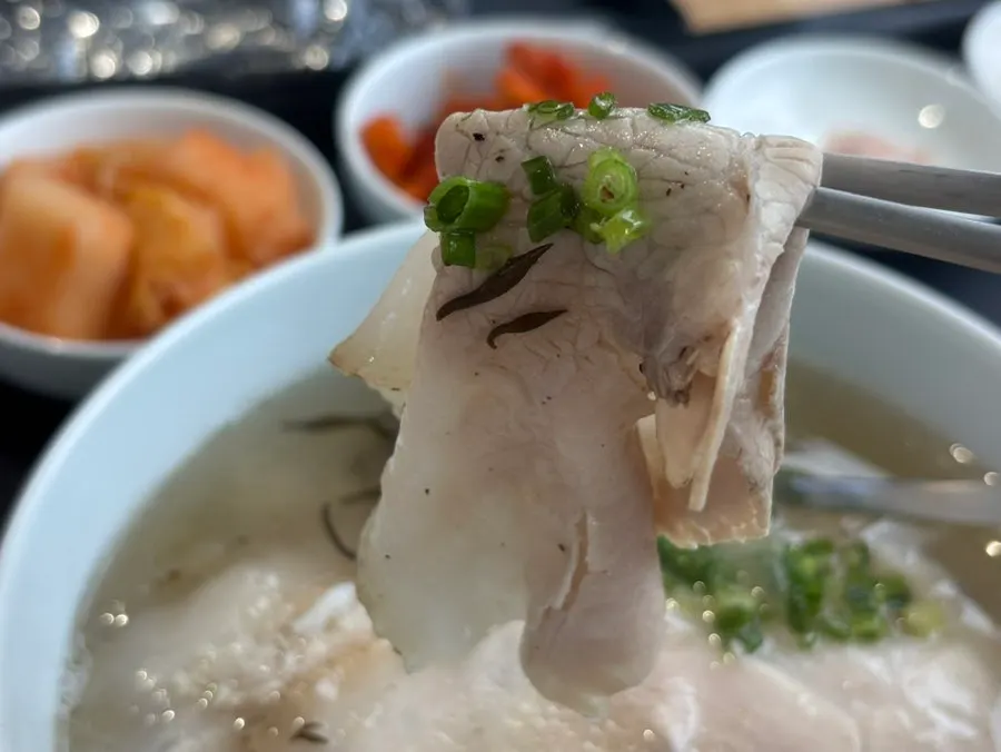 Subtly rich pork gomtang broth