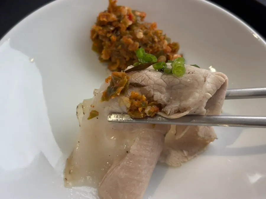Pork served with chili paste