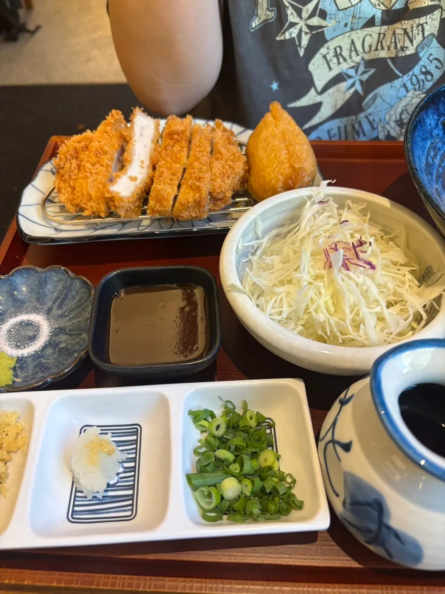 Close-up of crispy fried tonkatsu