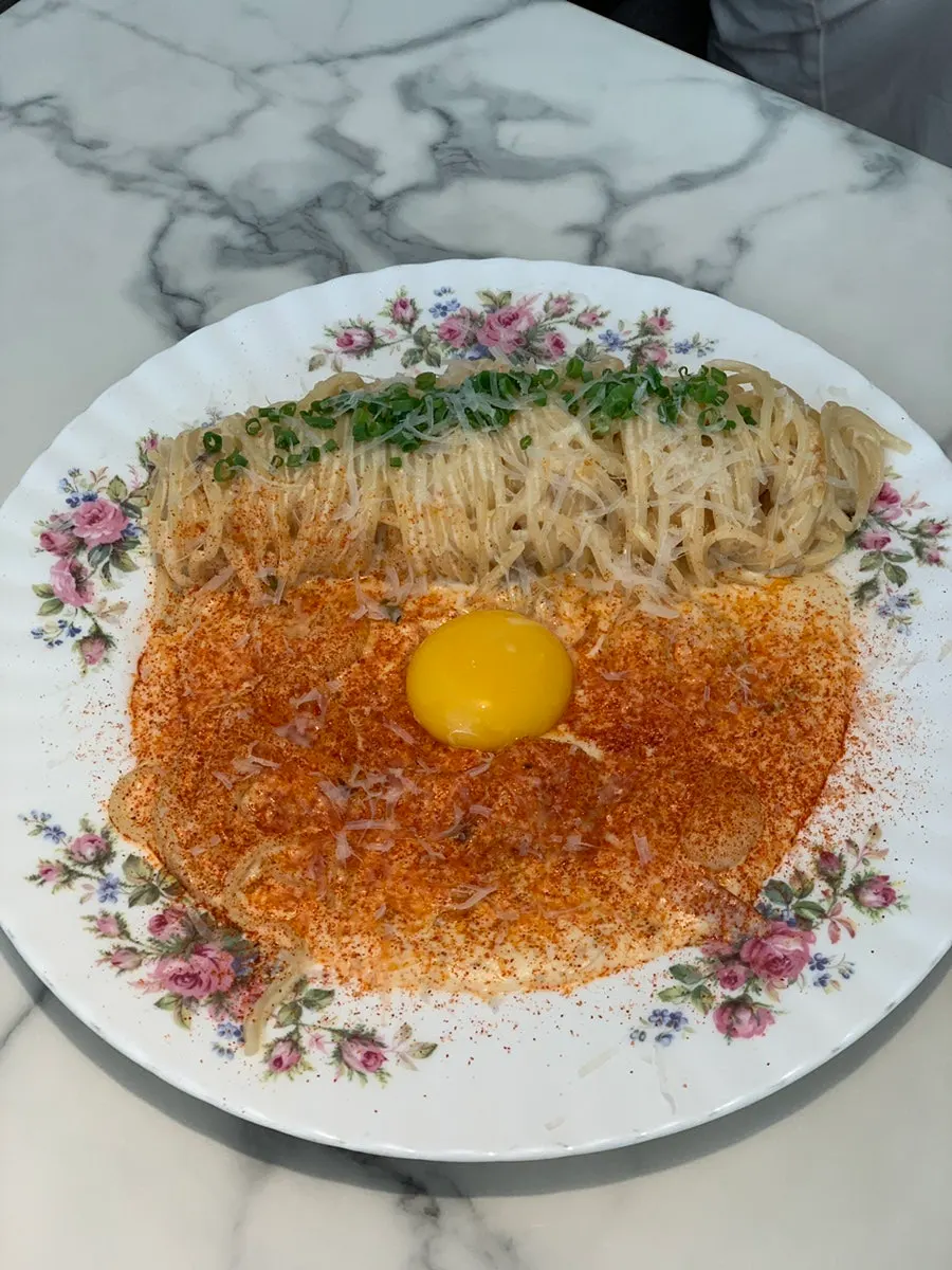 Spicy cream pasta at Seongsu Darak
