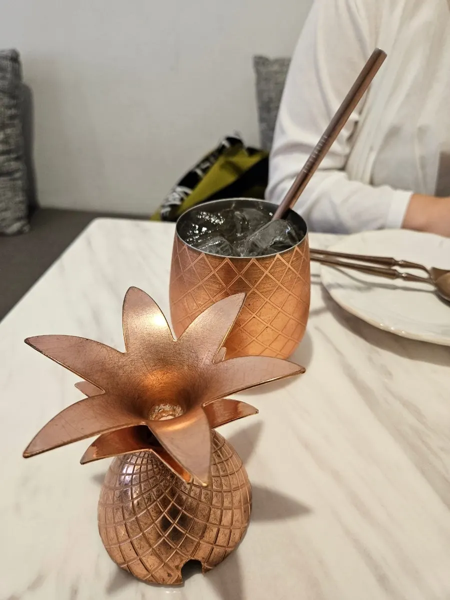 Pineapple darak-ade served in a copper cup