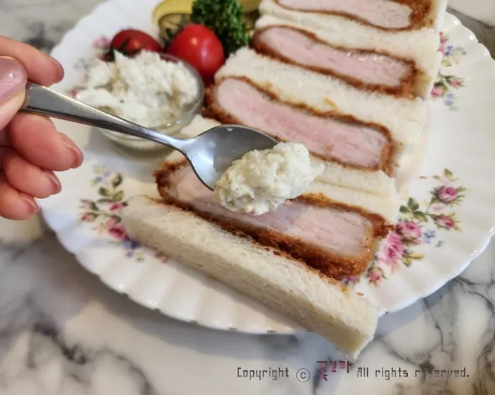 Katsu sando plate served with coleslaw