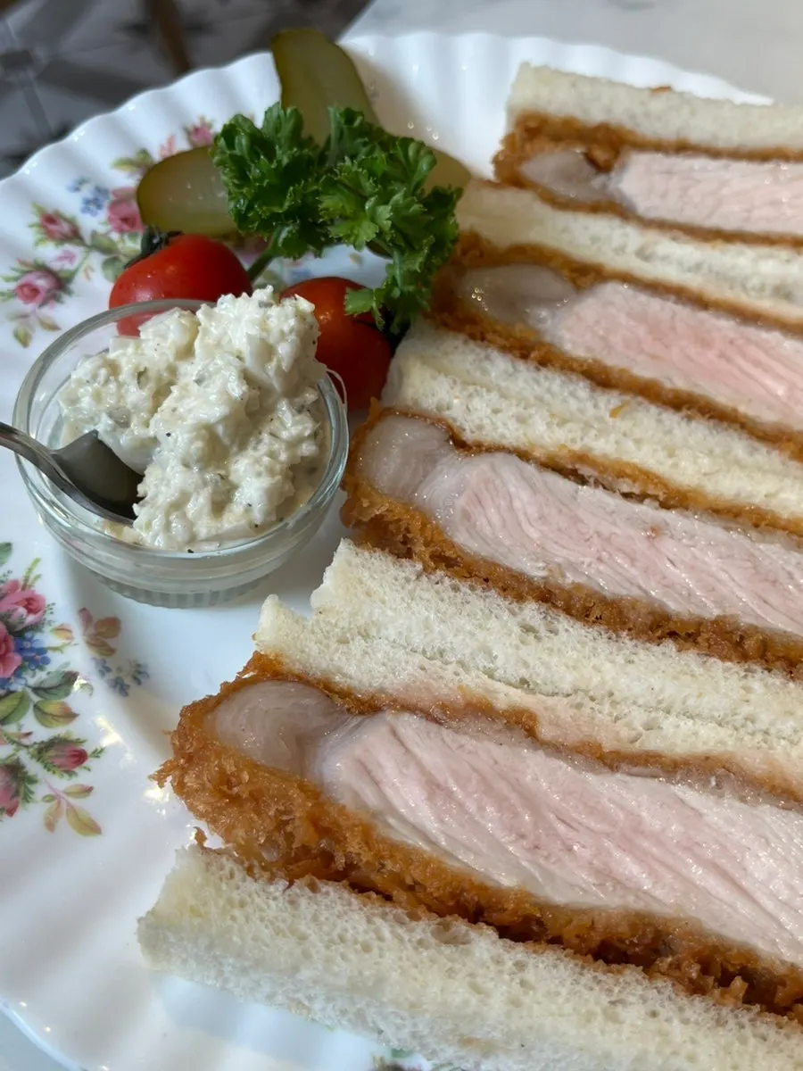 Katsu sando made with a thick pork cutlet