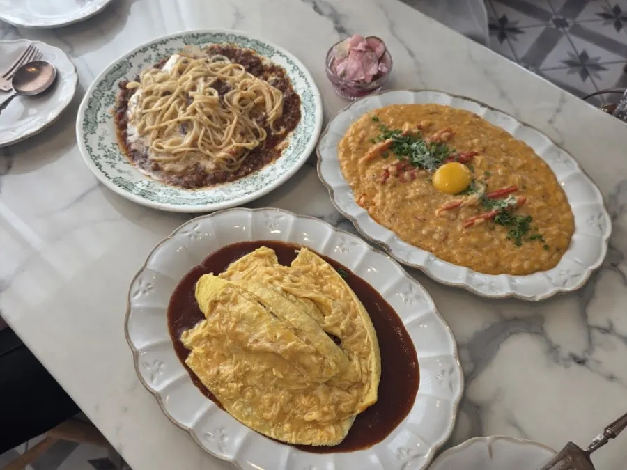 오므라이스 파스타 리조또 세 가지 메뉴