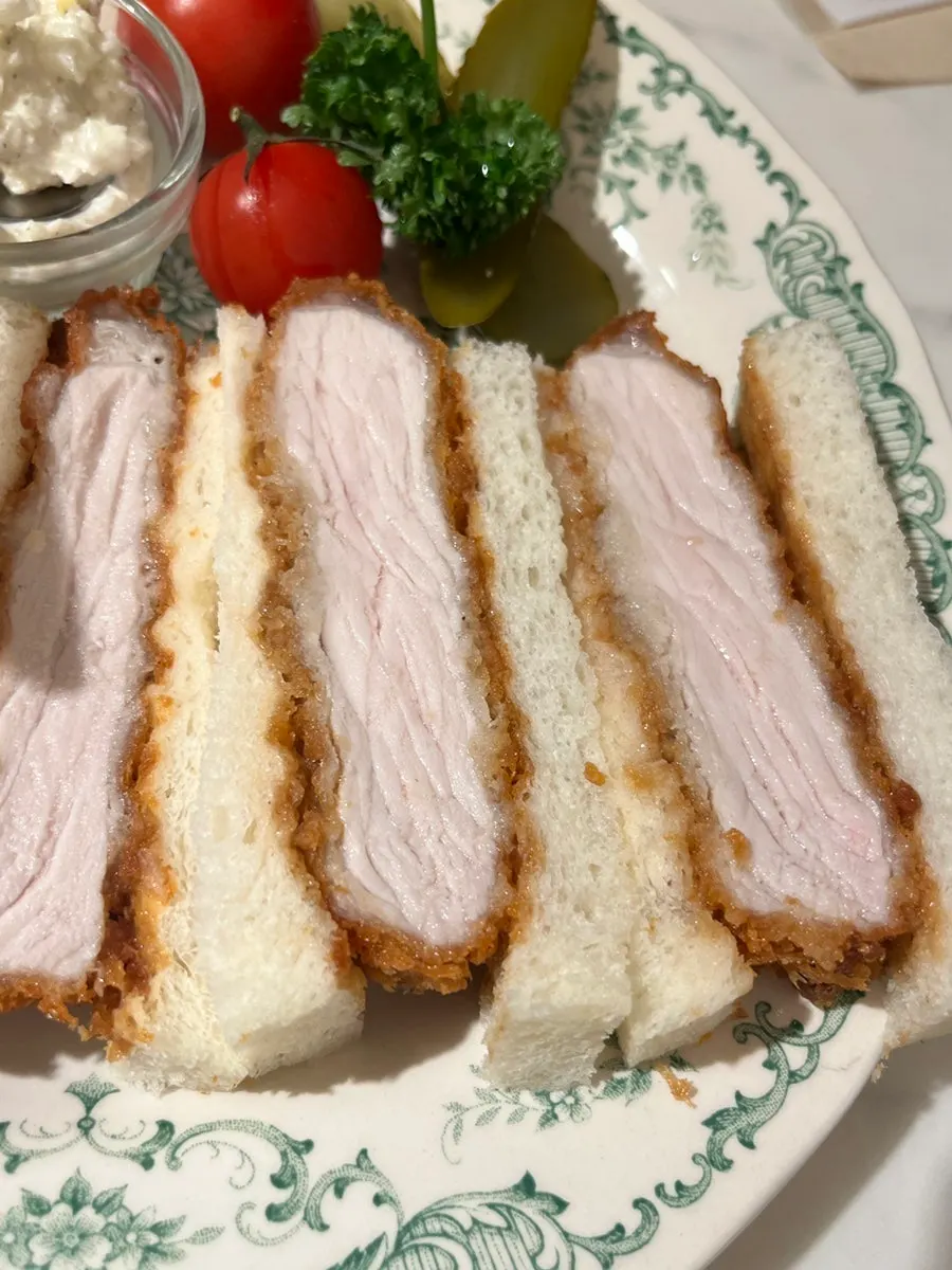 Plate of katsu sando at Seongsu Darak