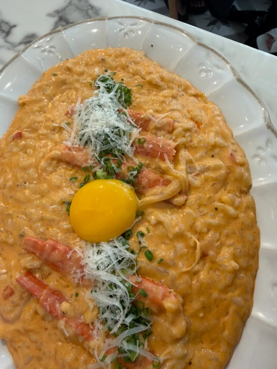 Crab risotto sauce soaked into the rice