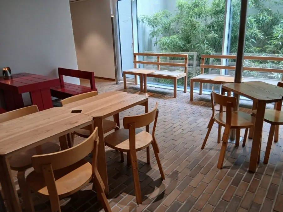 Café table with the drink placed on it