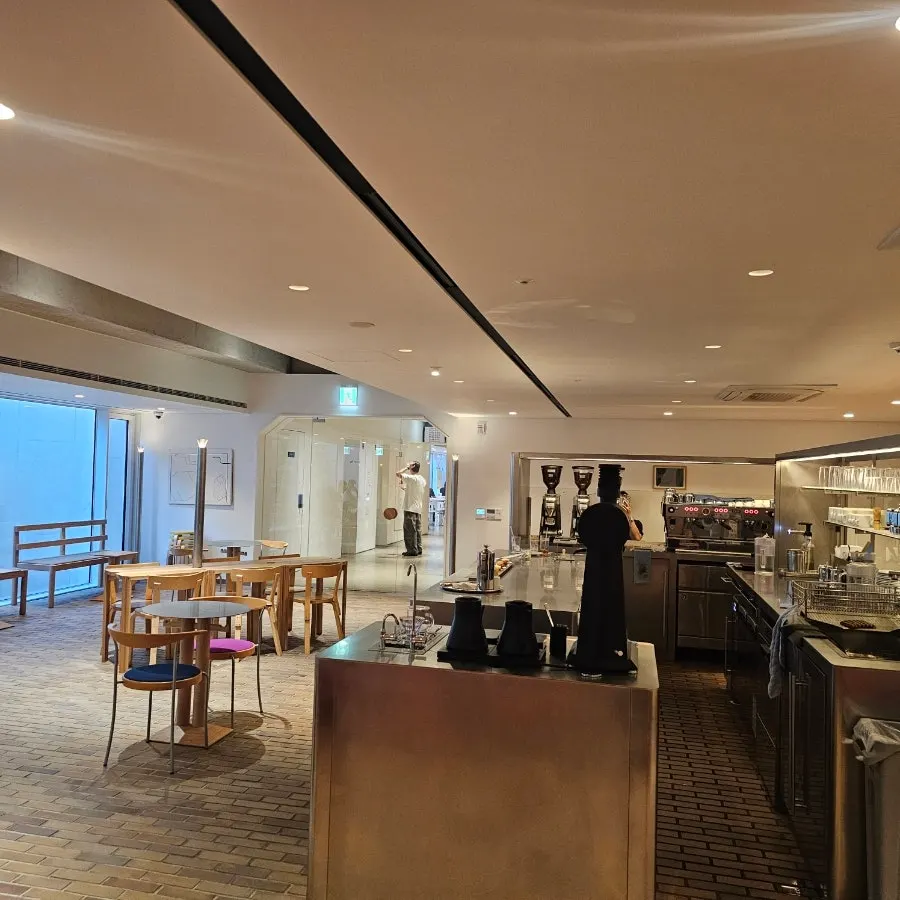 Interior around T Coffee's central counter