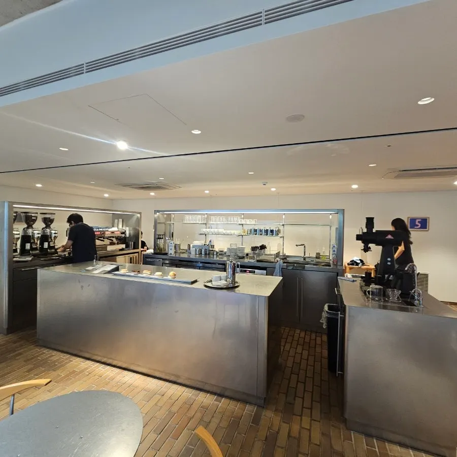 Display of baked goods and desserts at T Coffee