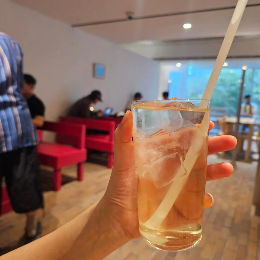 A cup of T Coffee's lemon shiso mugwort tea