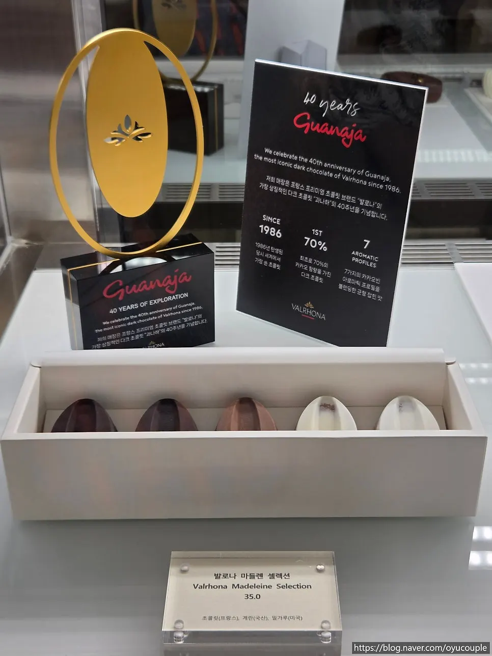 Petit gâteaux displayed in the showcase