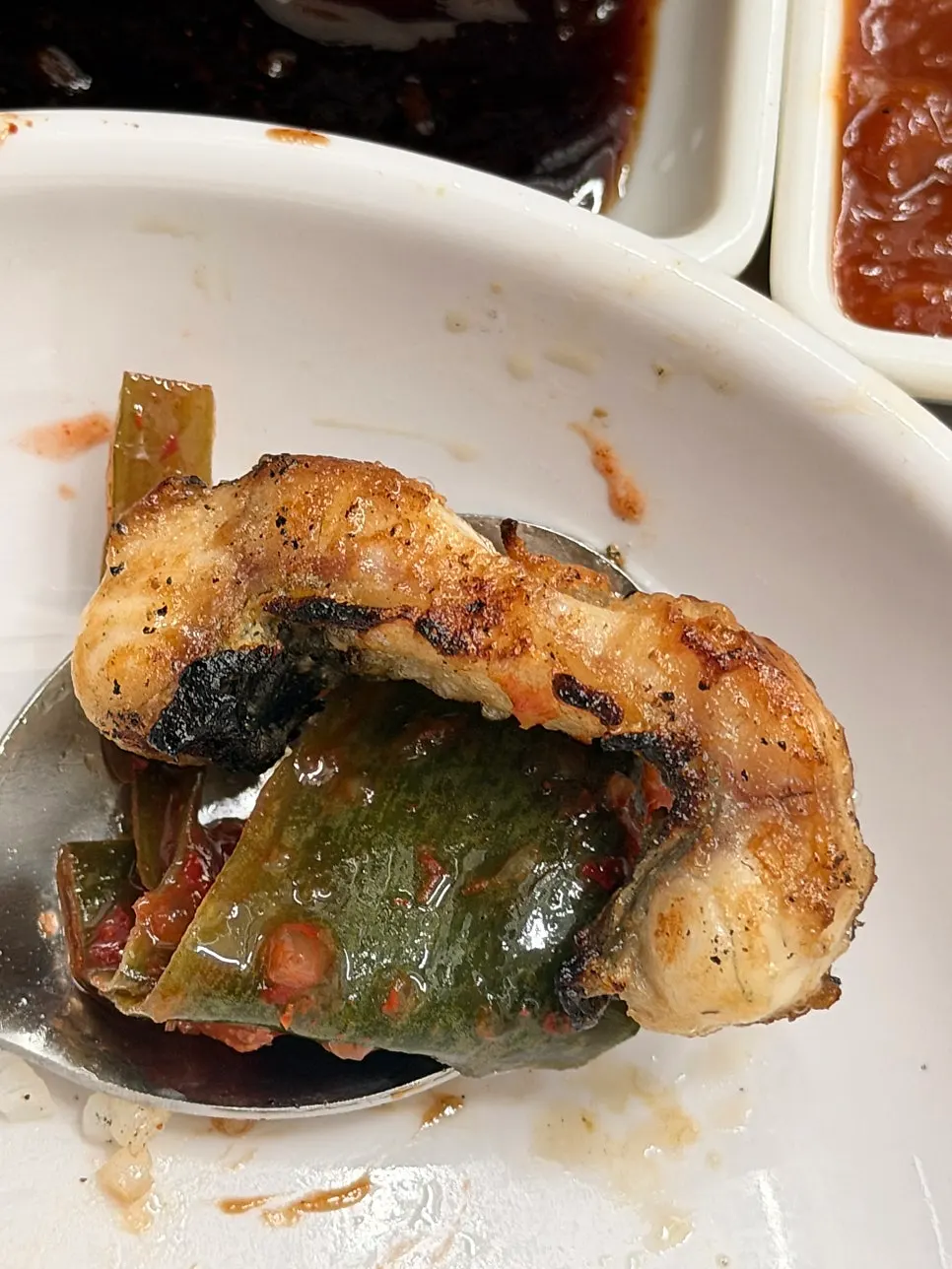 Fully cooked eel cut and served with sides