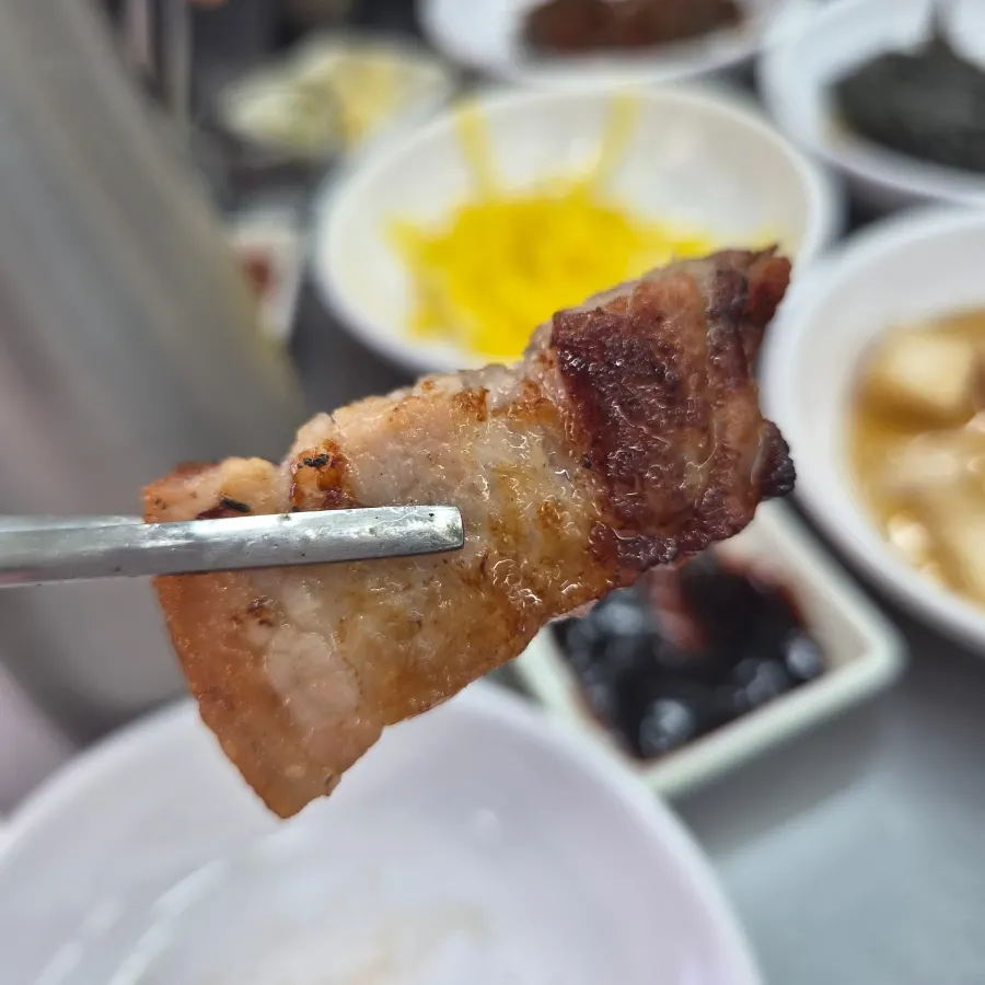 A piece of grilled eel dipped in sauce