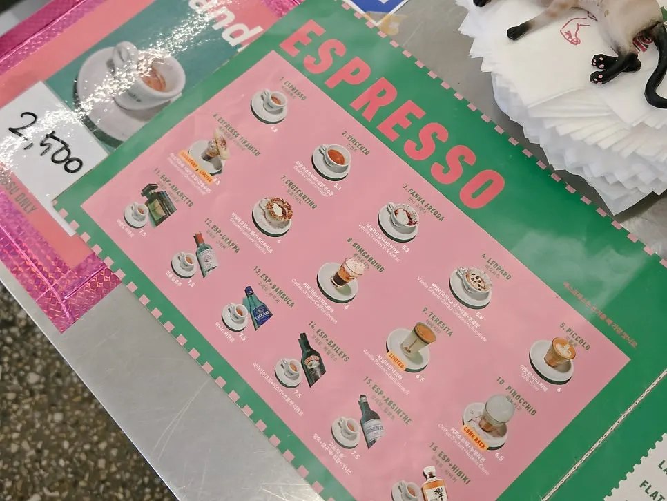 Detailed breakdown of Frolla's menu