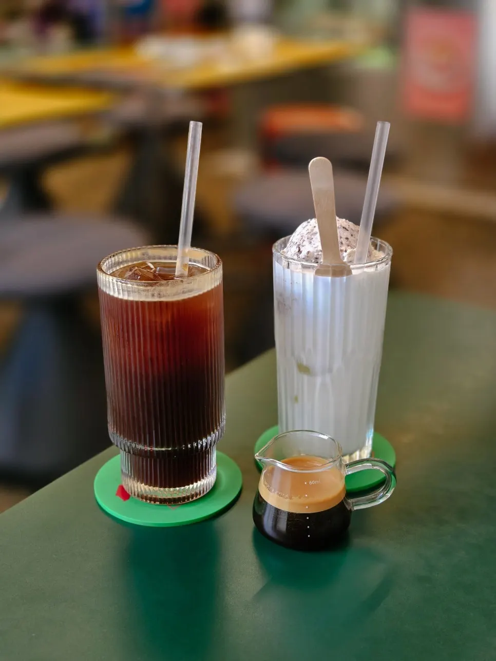 Frolla's gelato caffè latte in a vintage glass
