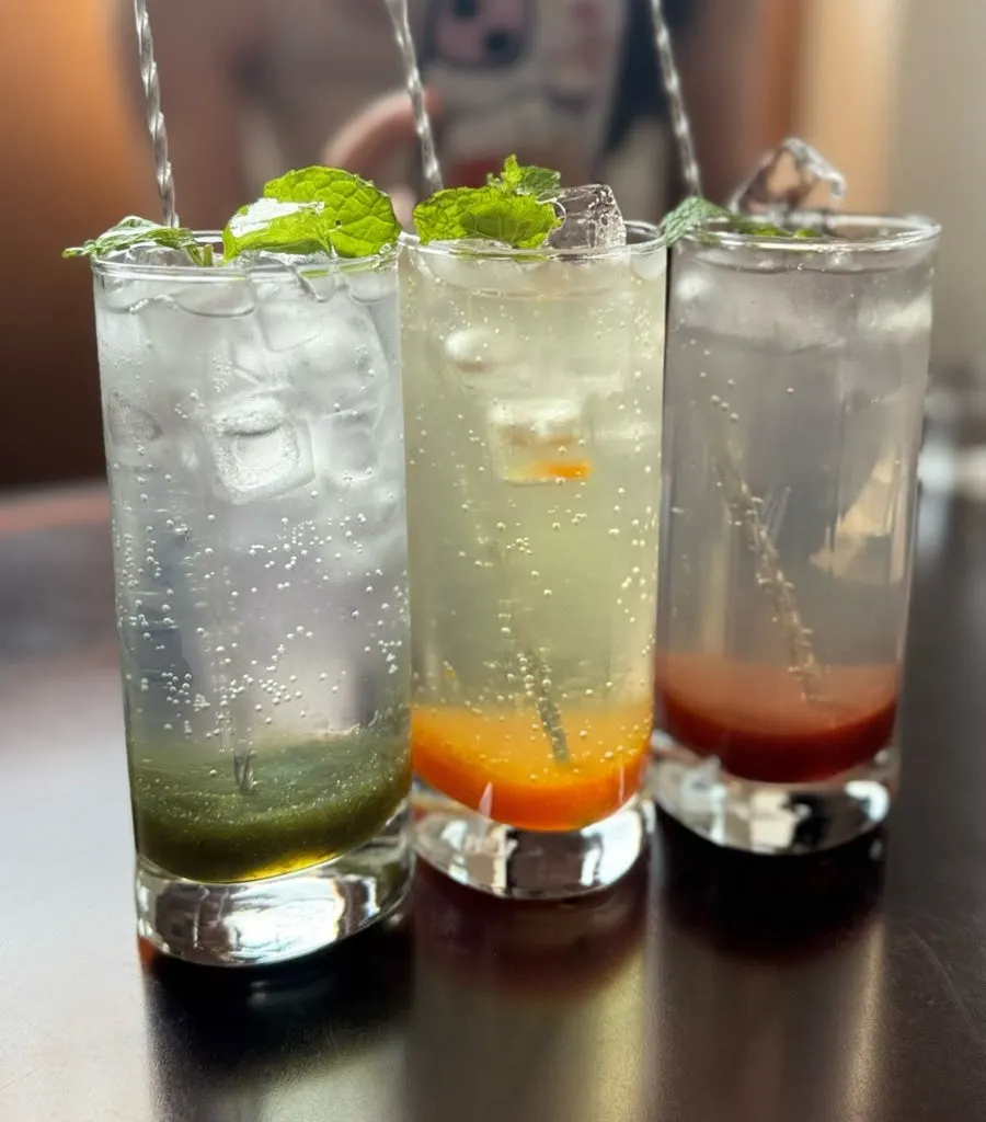 Lunch-course drinks and dessert