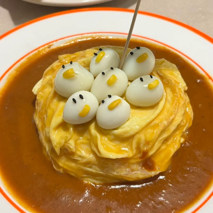 Salmon fried rice Rubber Duck omurice