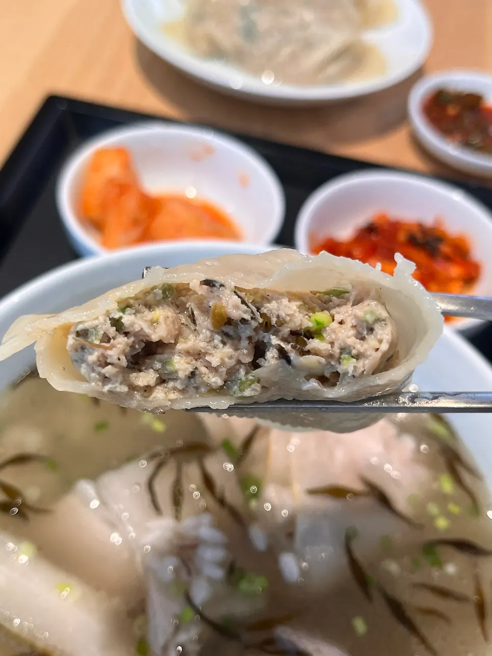 Minari tot giant mandu taking up half the gomtang bowl