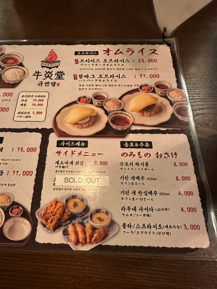 Tenderloin and sirloin beef katsu menu