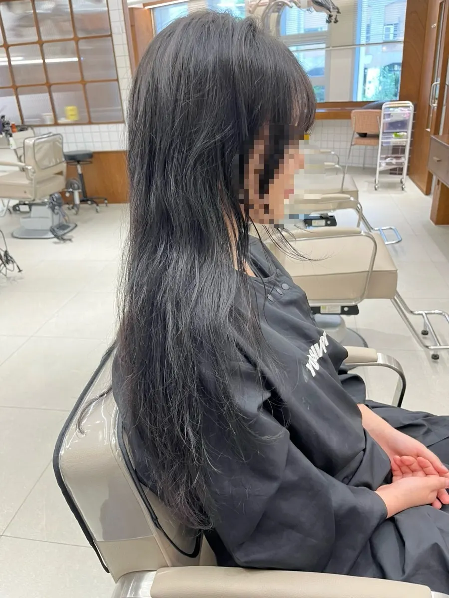 Before photo of hair condition before the layered cut