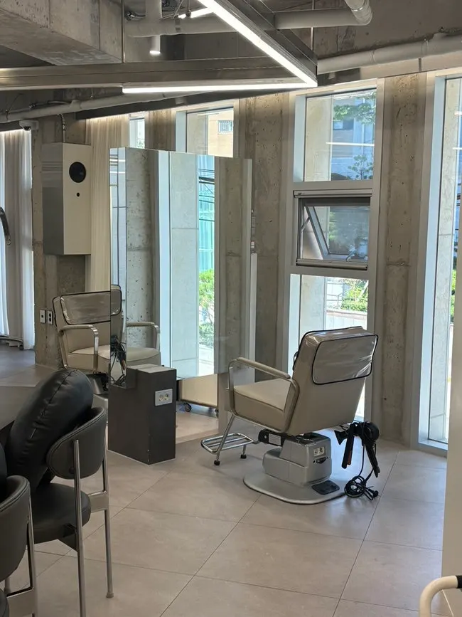 Clean, trendy interior of the 2nd floor at Toni&Guy Seongsu