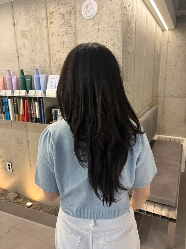 Finished layered cut with a hush-cut feel