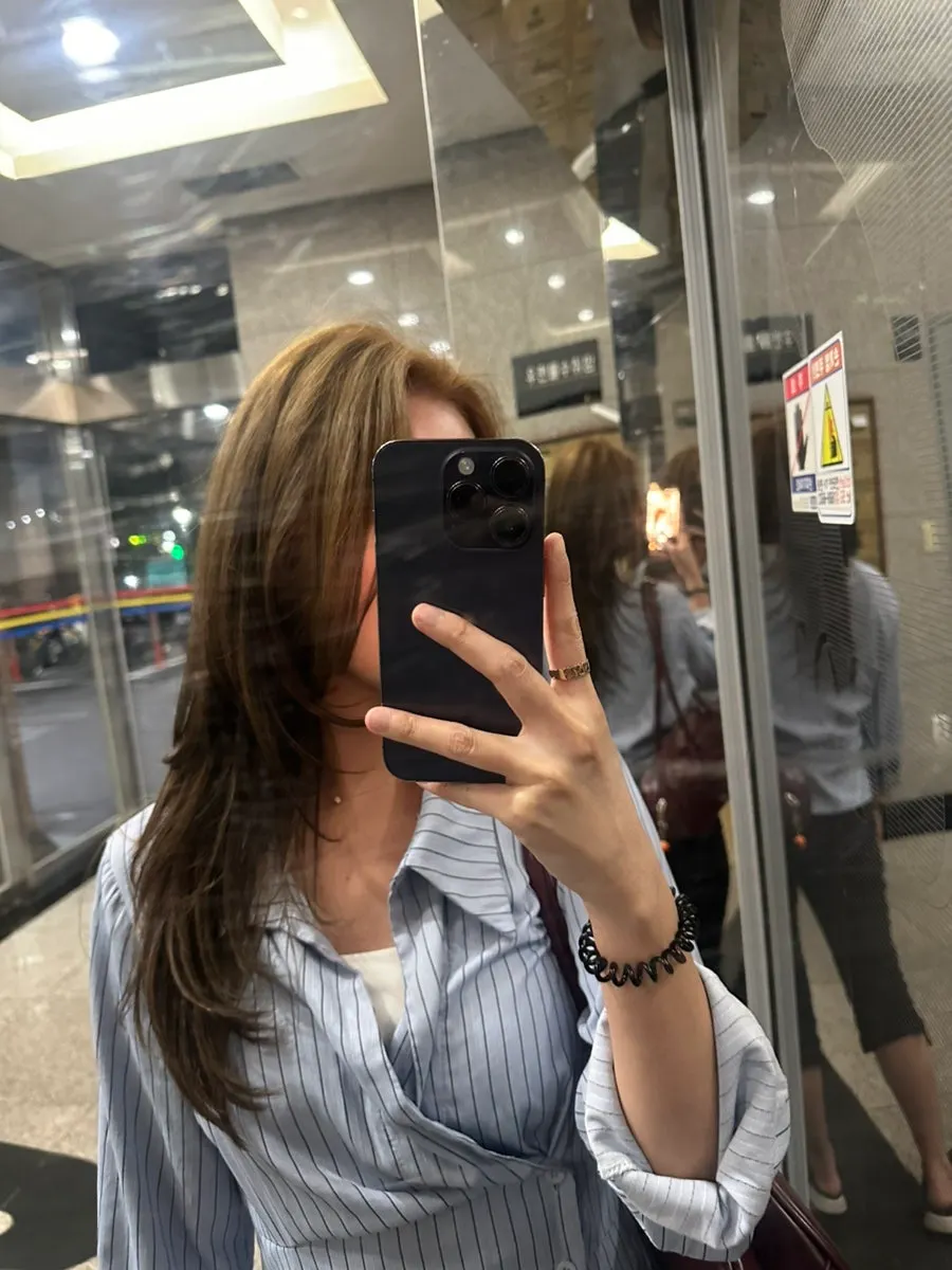 Shiny ash brown color after treatment