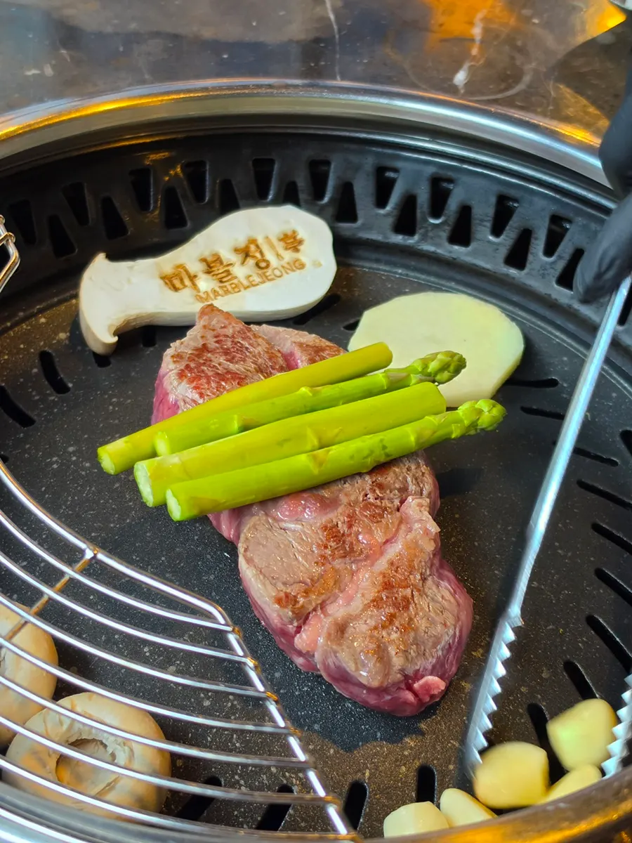 Two-Plus Korean beef sirloin and brisket from the special course