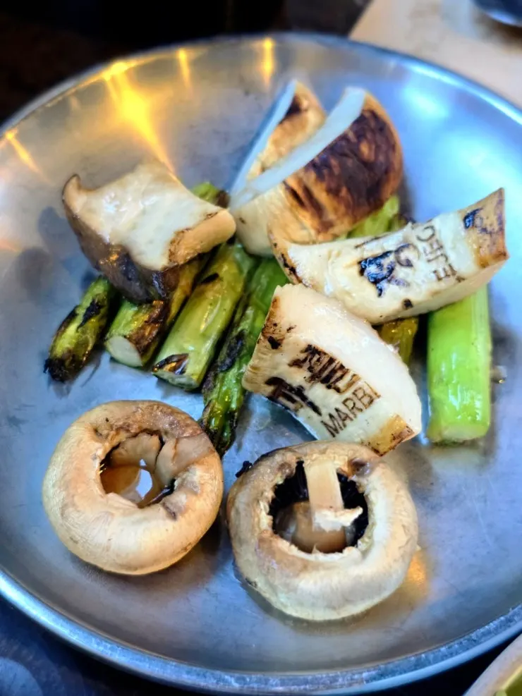 Mixed Korean beef platter with cut labels