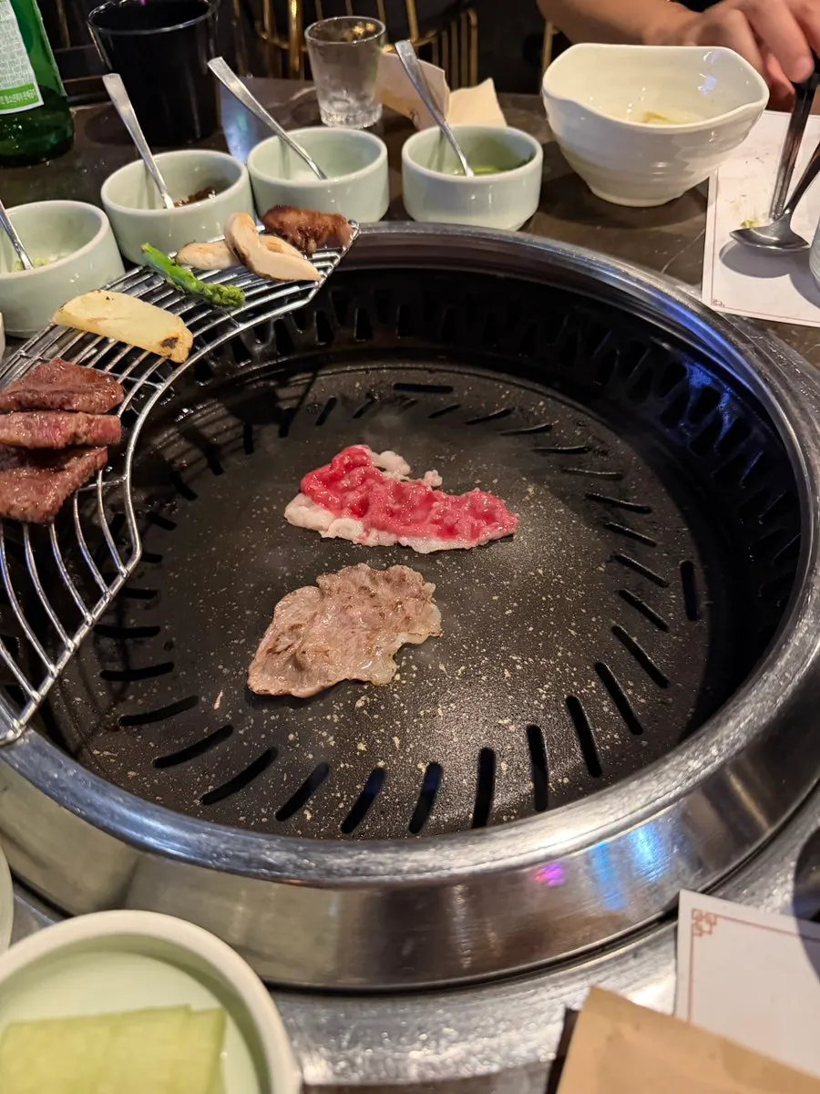 A piece of chuck flap grilled by staff