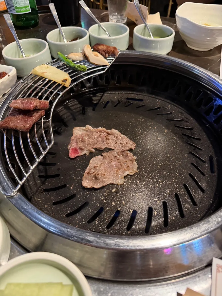Chuck flap cooking on the grill