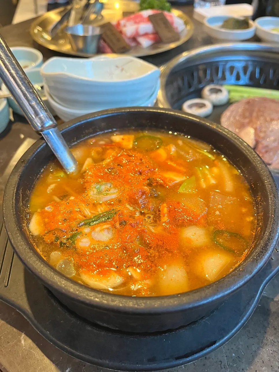 Stone pot of Marblejeong's brisket doenjang stew