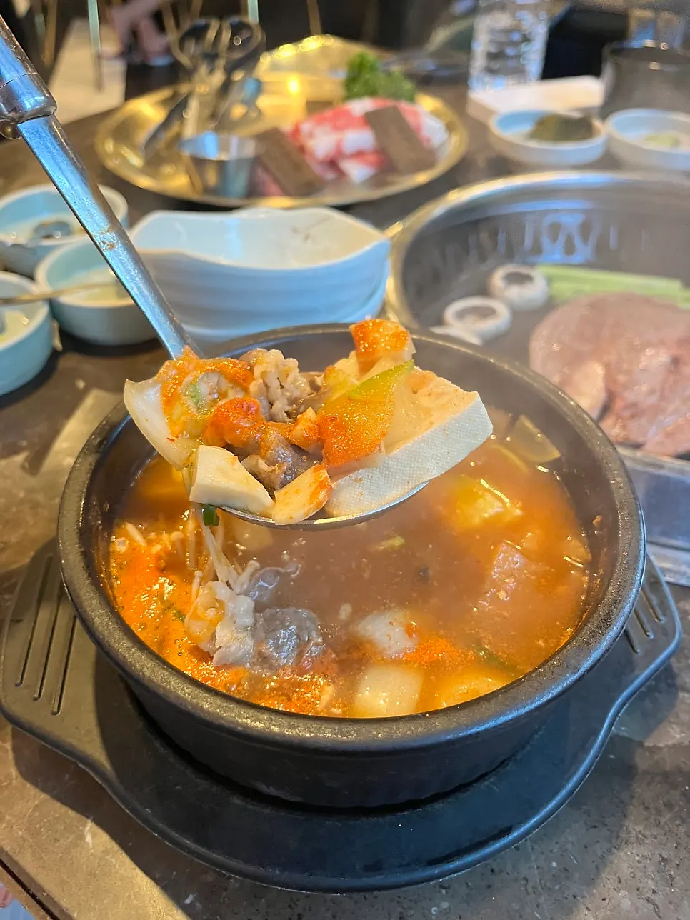 Marblejeong's doenjang stew boiling