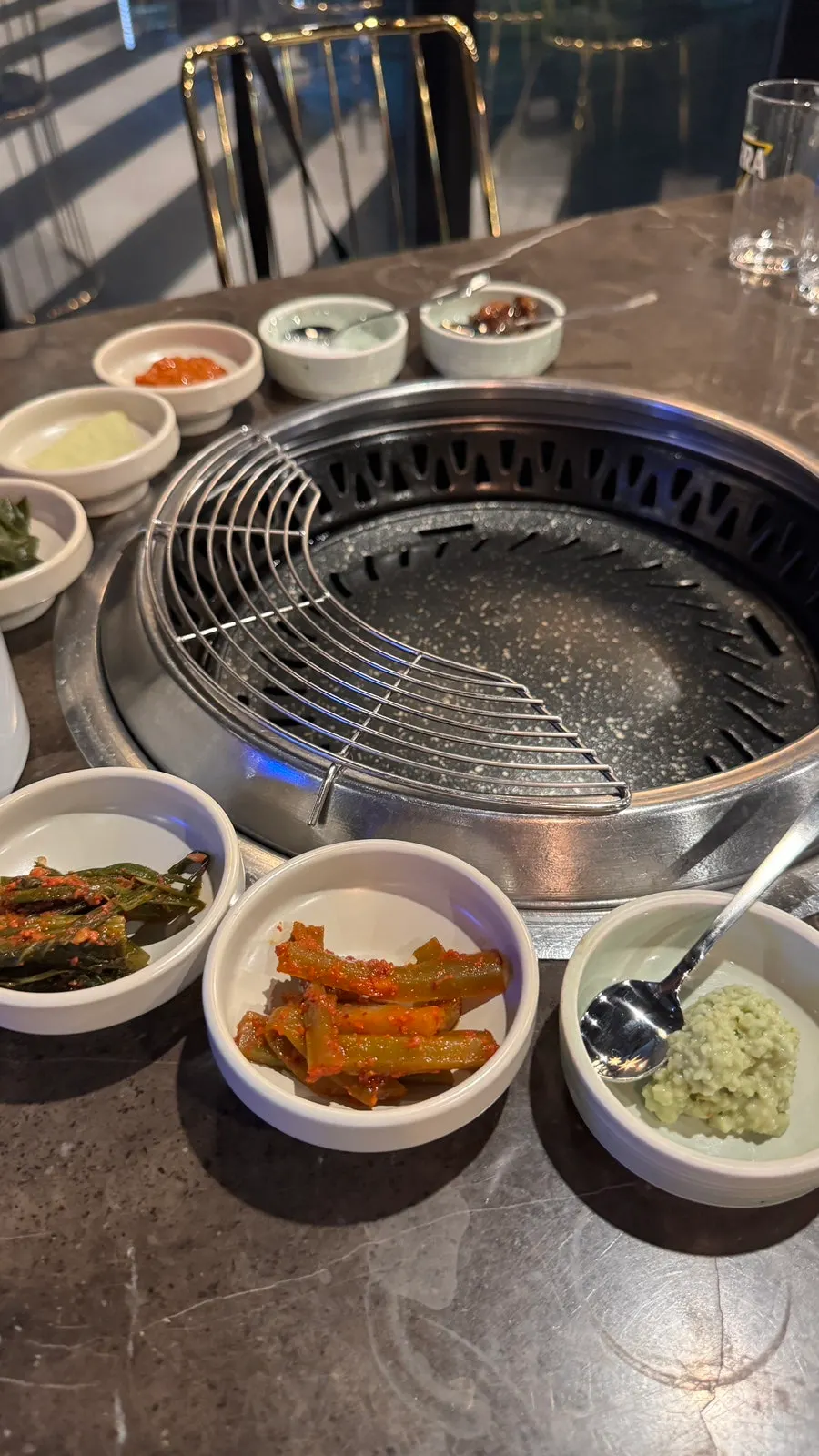 Accompanying sauce spread including fresh wasabi and Maldon salt
