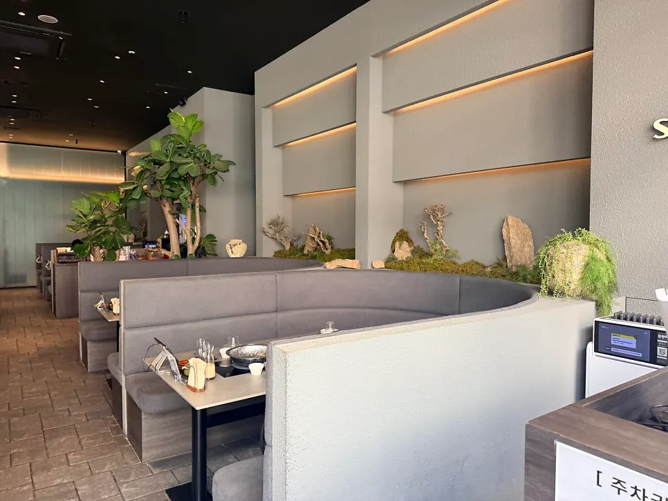 Clean interior of Shabu in Seoul Seongsu