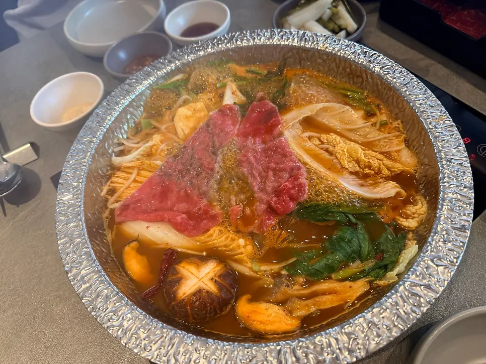 Plate of fresh vegetables for shabu-shabu