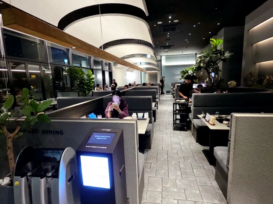 Shabu in Seoul interior with huge windows