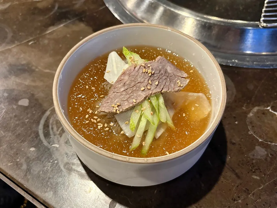 LA galbi and naengmyeon meal course