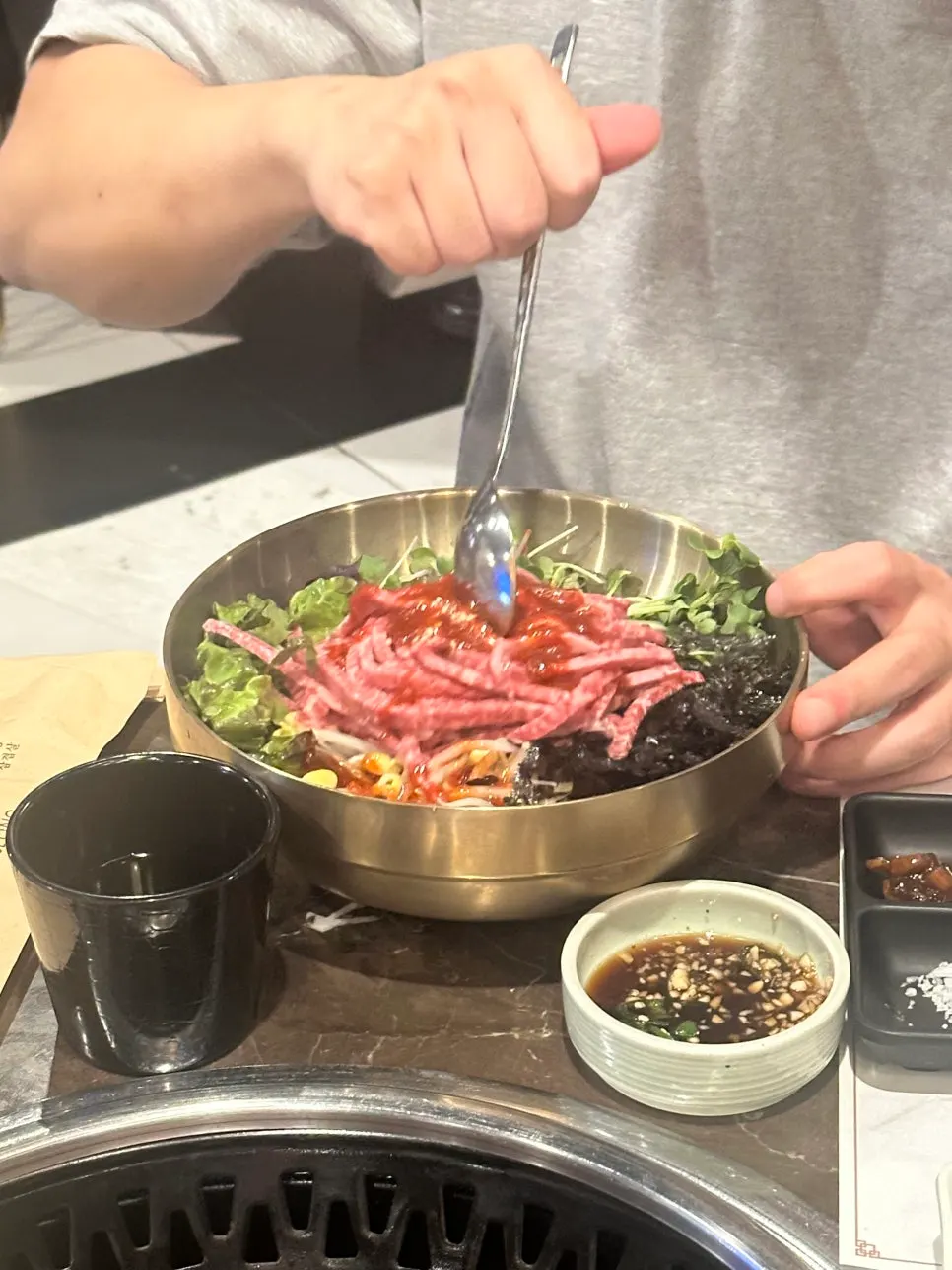Ordered Korean beef yukhoe bibimbap