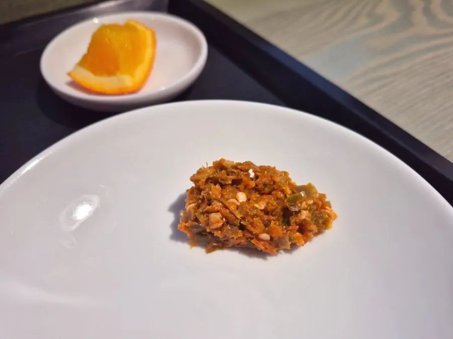 Gochujji eaten together with the clear gomtang