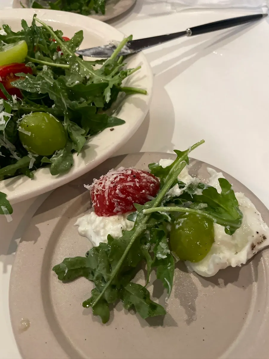 Salad with cheese and fruit