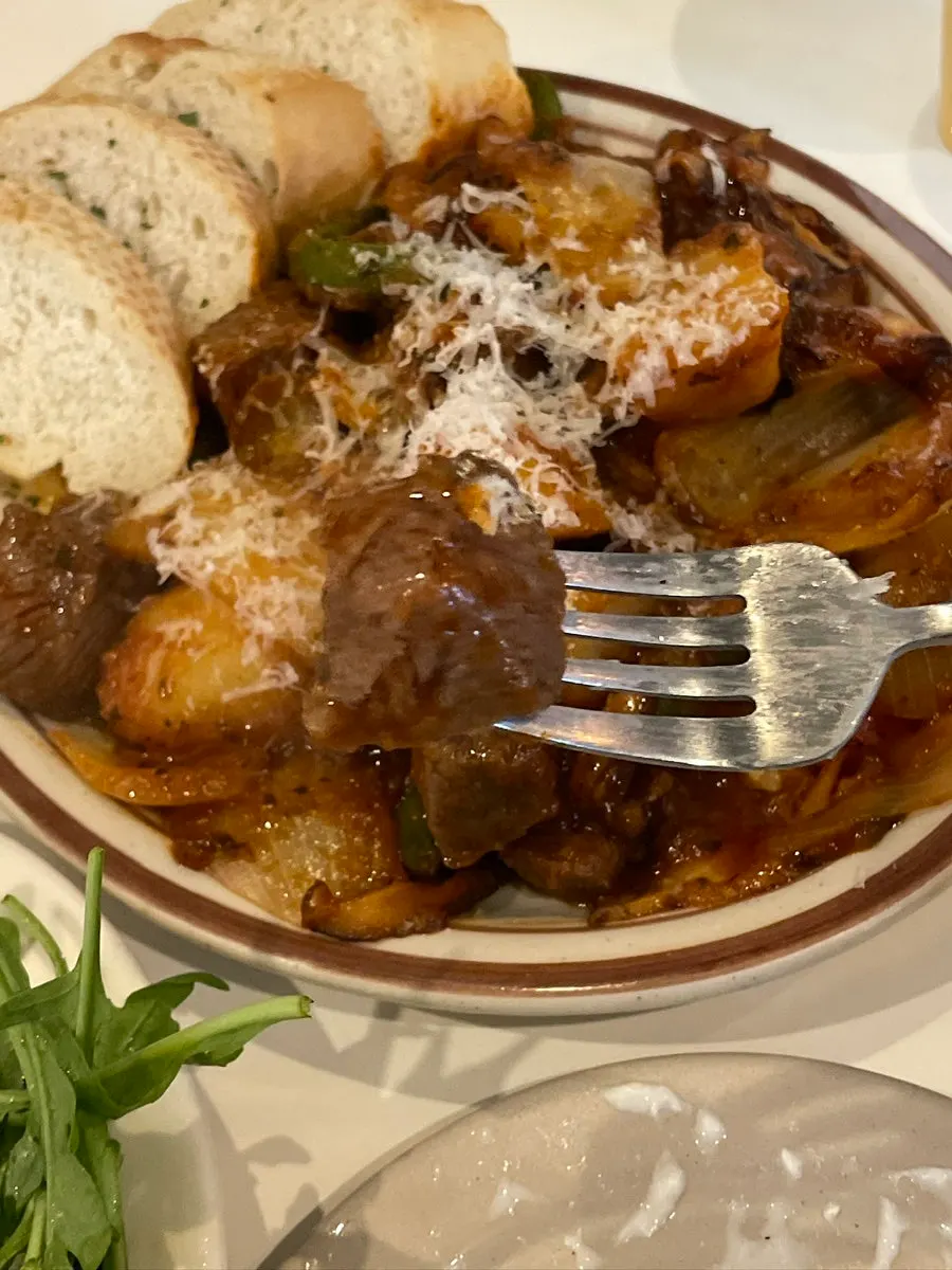 Western dishes with arugula salad