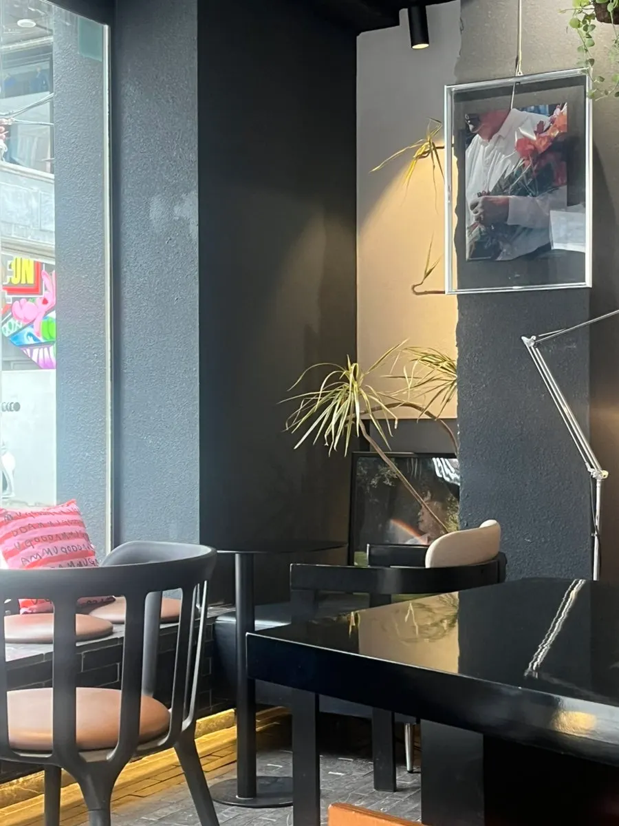 Full view of the open, airy Iridescent café in Seongsu